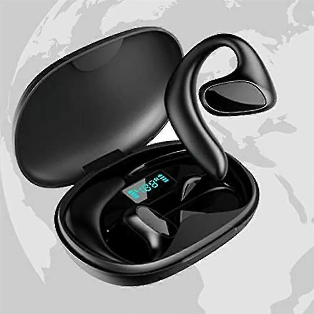M8 Language Translator Earbuds black in charging case