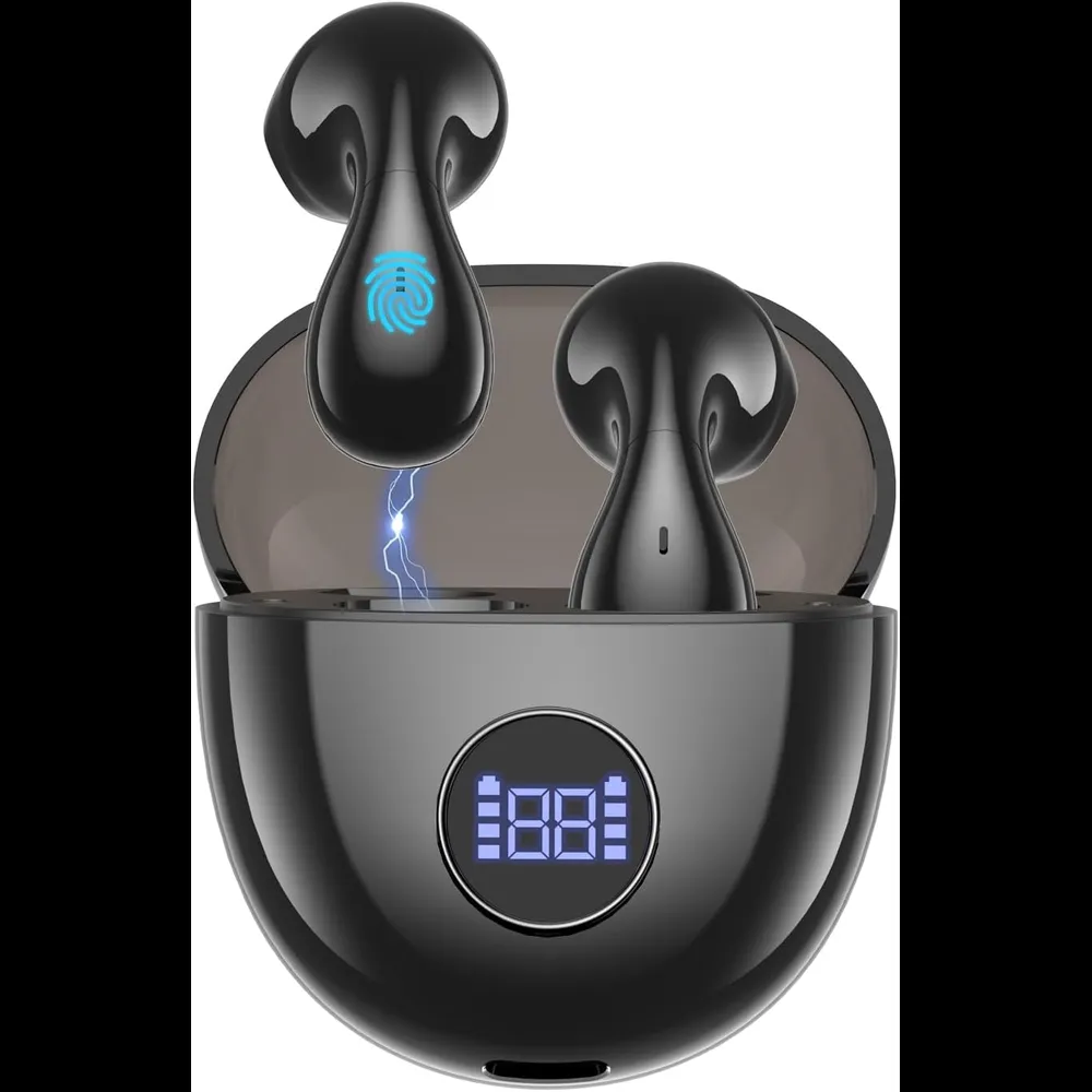 Niangziaha AI Translation Earbuds black with charging case