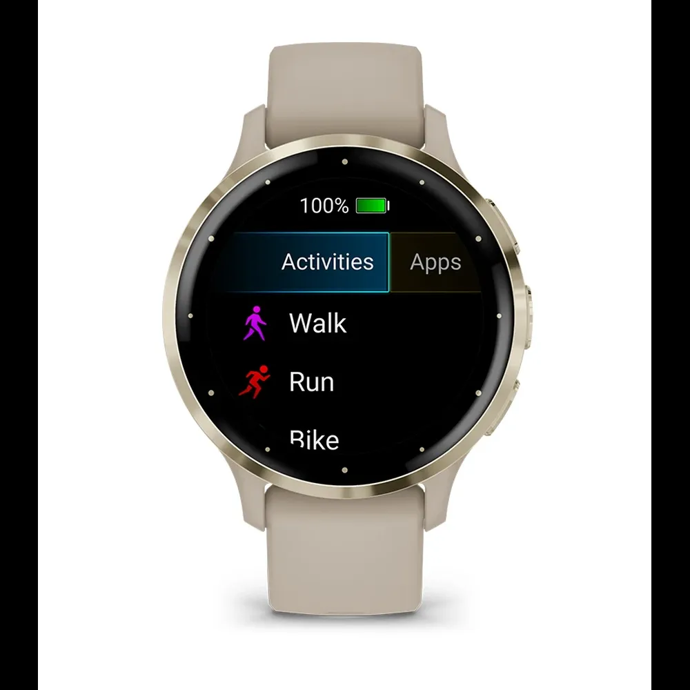 Garmin Venu 3S Smartwatch showing screen in the sports activies section