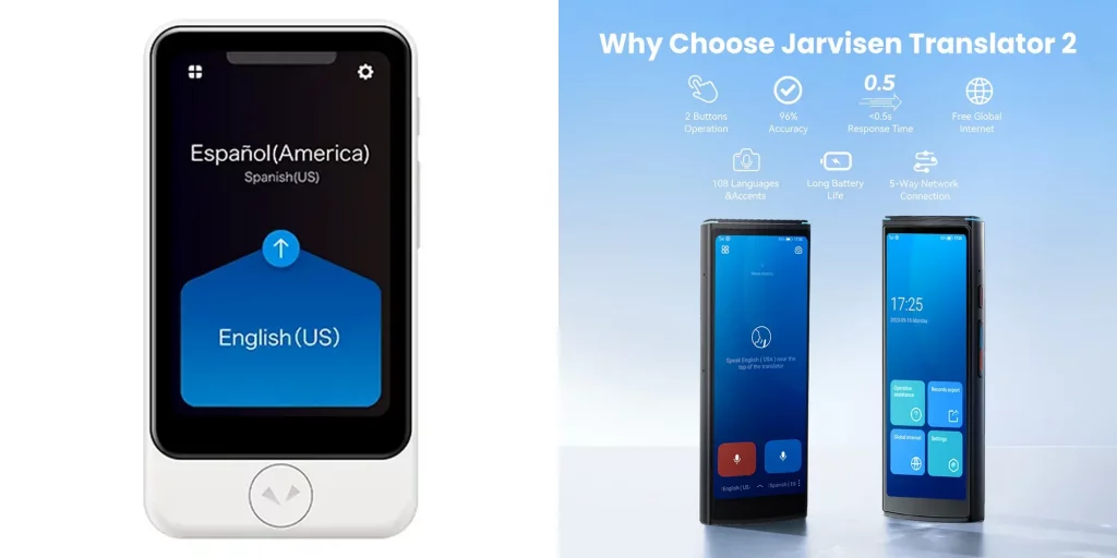 Pocketalk S2 Plus vs Jarvisen Translator 2 side by side photo
