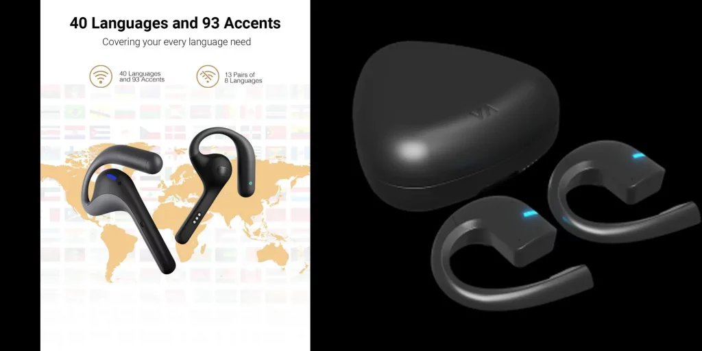 Timekettle W4 Pro AI Interpreter Earbuds vs Vasco Translator E1 Earbuds side by side photo