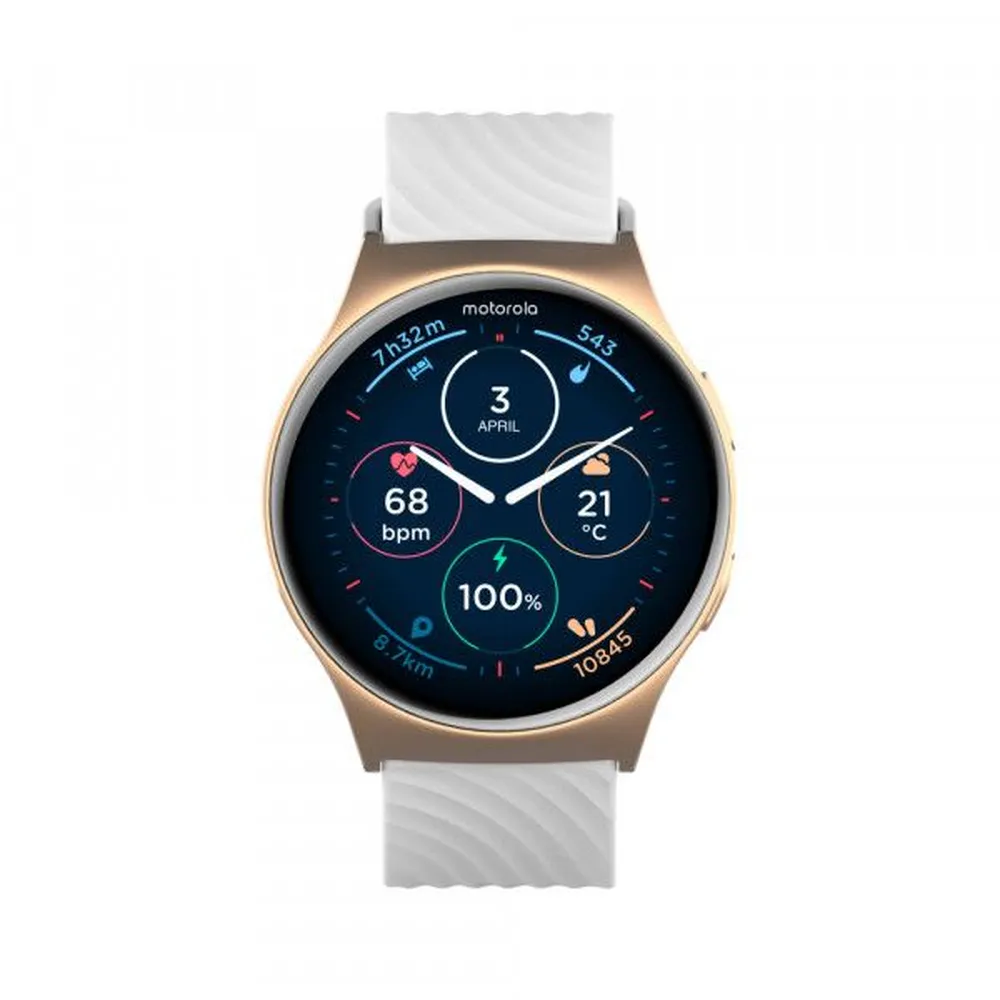 Motorola Moto Watch 120 with Rose Gold band