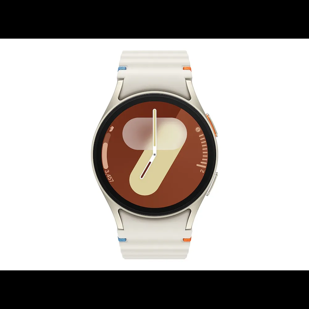 Samsung Galaxy Watch 7 with cream colored band